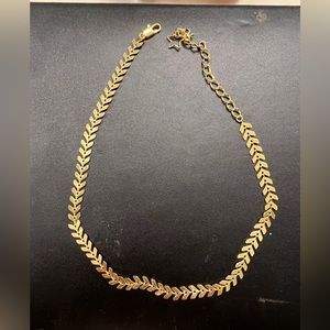 Herringbone style gold plated necklace